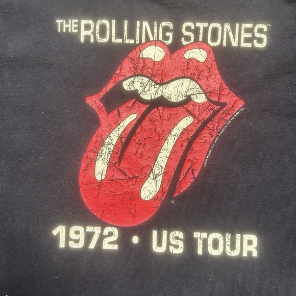 VINTAGE Rolling Stones Shirt Mens XL Black AAA Tongue Lips Logo Band Rock Y2K 02 - Picture 5 of 11